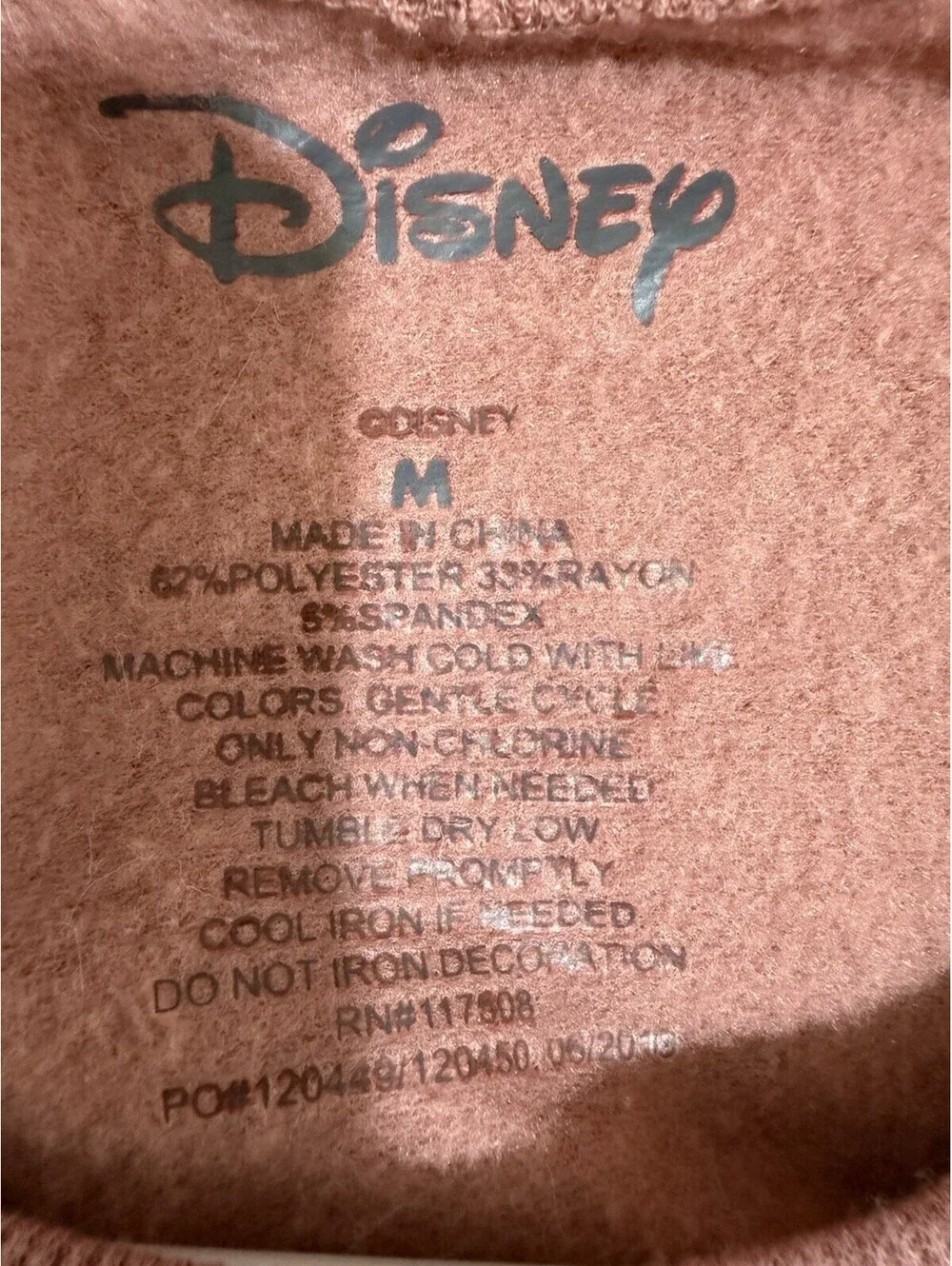 Disney Mickey Mouse Pink Logo Graphic Fleece Crew Neck Pullover Women's M
